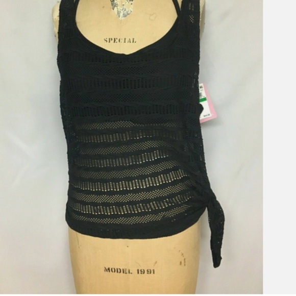 GO By GOSSIP Womens 2-in-1 Layered Swim Top Separates Black 103292 NWT $54 - Picture 6 of 9